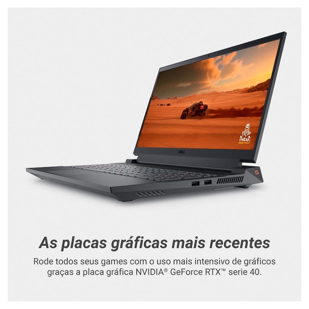 Notebook Gamer Dell G15 Intel Core i5-13450HX, 16GB RAM, GeForce RTX 4050 6GB, SSD 512GB, 15.6 Full HD 120Hz, Windows 11, Preto - G15-i1300-A40P Notebook Gamer Dell G15 Intel Core i5-13450HX, 16GB RAM, GeForce RTX 4050 6GB, SSD 512GB, 15.6 Full HD 120Hz, Windows 11, Preto - G15-i1300-A40P