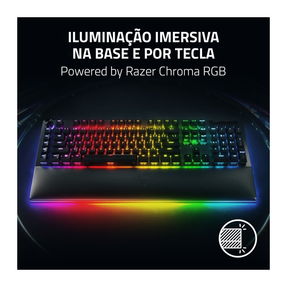 Imagem 3 de 5 do produto Teclado Gamer Mecânico Razer Blackwidow V4 PRO, com Fio, Chroma RGB, Switch Yellow, Layout US - RZ03-04681900