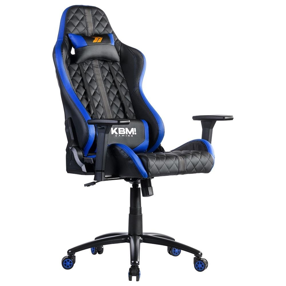 Cadeira Gamer KBM! GAMING Hailstorm CG450, Preta e Azul, Com Almofadas, Reclinável, Descanso de Braço 2D - KGCG450PTAZ Cadeira Gamer KBM! GAMING Hailstorm CG450, Preta e Azul, Com Almofadas, Reclinável, Descanso de Braço 2D - KGCG450PTAZ