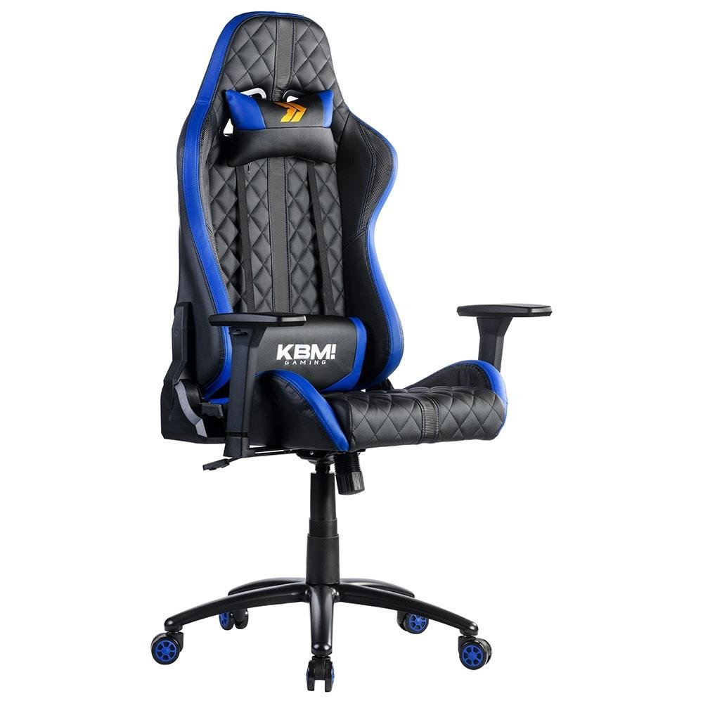 Cadeira Gamer KBM! GAMING Hailstorm CG450, Preta e Azul, Com Almofadas, Reclinável, Descanso de Braço 2D - KGCG450PTAZ Cadeira Gamer KBM! GAMING Hailstorm CG450, Preta e Azul, Com Almofadas, Reclinável, Descanso de Braço 2D - KGCG450PTAZ