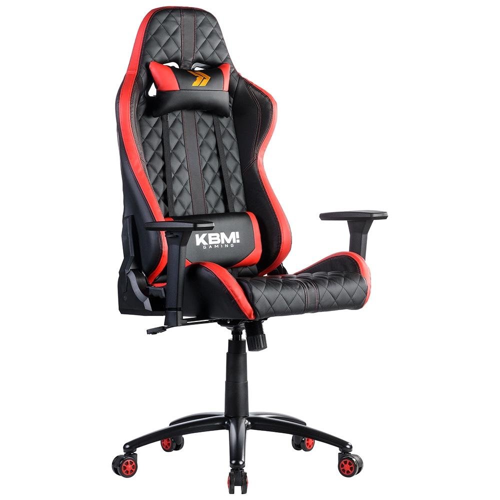 Cadeira Gamer KBM! GAMING Hailstorm CG450, Preta e Vermelha, Com Almofadas, Reclinável, Descanso de Braço 2D - KGCG450PTVM Cadeira Gamer KBM! GAMING Hailstorm CG450, Preta e Vermelha, Com Almofadas, Reclinável, Descanso de Braço 2D - KGCG450PTVM