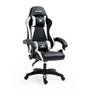 Cadeira Gamer KBM! GAMING CG200, Preto e Branco - Pistão Classe 4, Almofadas cabeça e lombar - KGCG200PTBR
