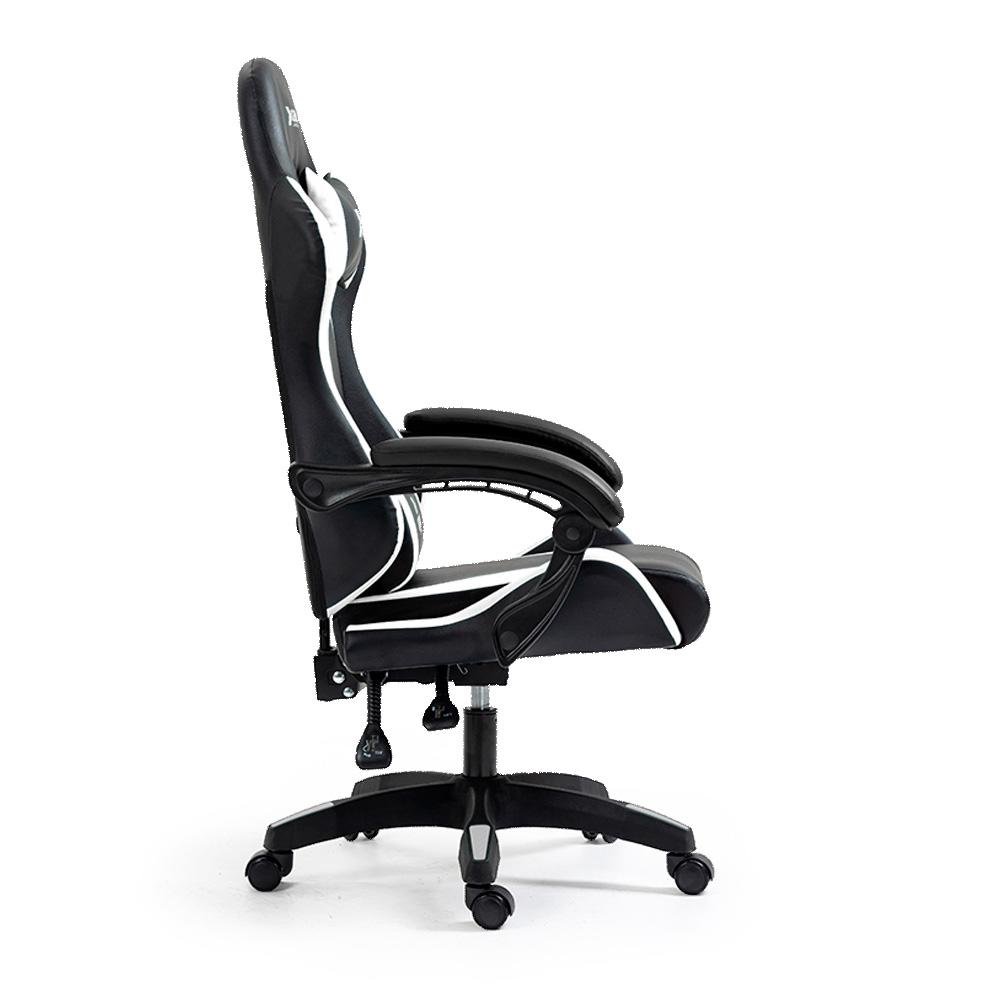 Cadeira Gamer KBM! GAMING CG200, Preto e Branco - Pistão Classe 4, Almofadas cabeça e lombar - KGCG200PTBR