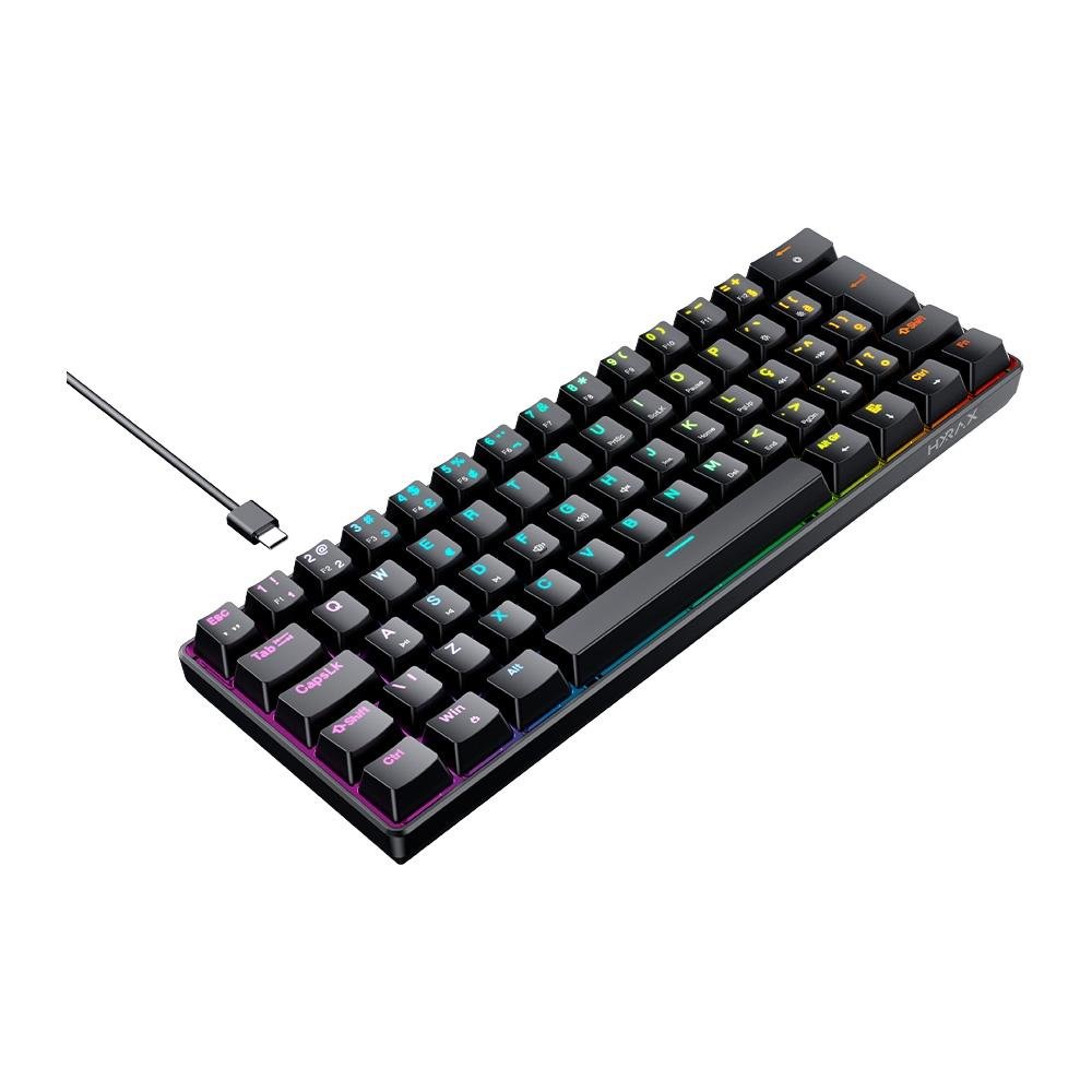 Imagem 4 de 5 do produto Teclado Mecânico Gamer Hyrax Thunder HCK61, RGB, Switch Red, 100% anti-ghosting, ABNT2, Preto - HCK61B-RED-RGB