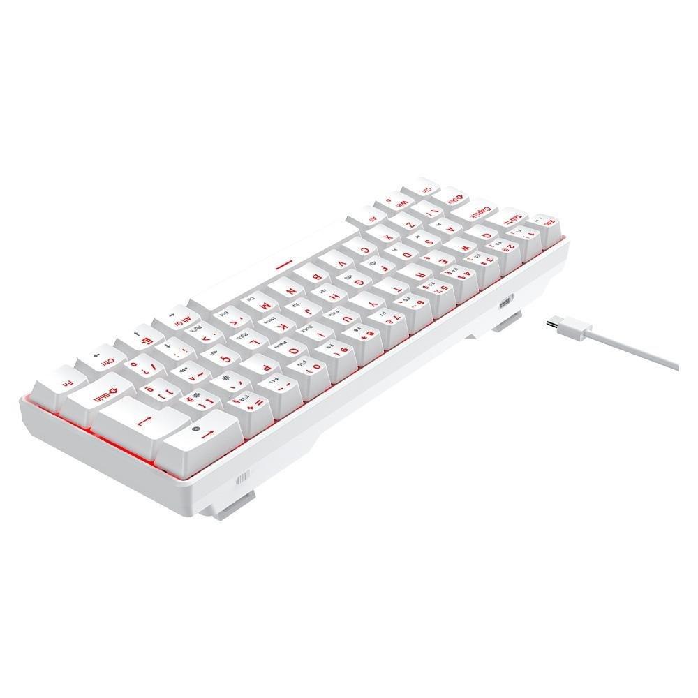 Teclado Mecânico Gamer Hyrax Thunder ( Balão.info), LED Vermelho, Switch Blue, 100% anti-ghosting, ( Balão.info), Branco - HCK61W-BLUE-LED - foto 3