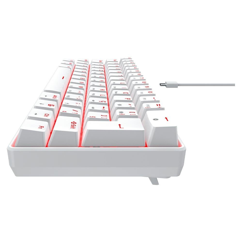 Teclado Mecânico Gamer Hyrax Thunder ( Balão.info), LED Vermelho, Switch Blue, 100% anti-ghosting, ( Balão.info), Branco - HCK61W-BLUE-LED - foto 2