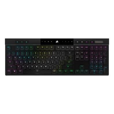 Teclado Sem Fio Mecânico Gamer Corsair K100 Air, RGB, Cherry MX Ultra, USB 3.0 Tipo-A, 100% Anti-Ghosting, US, Preto - CH-913A01U-NA