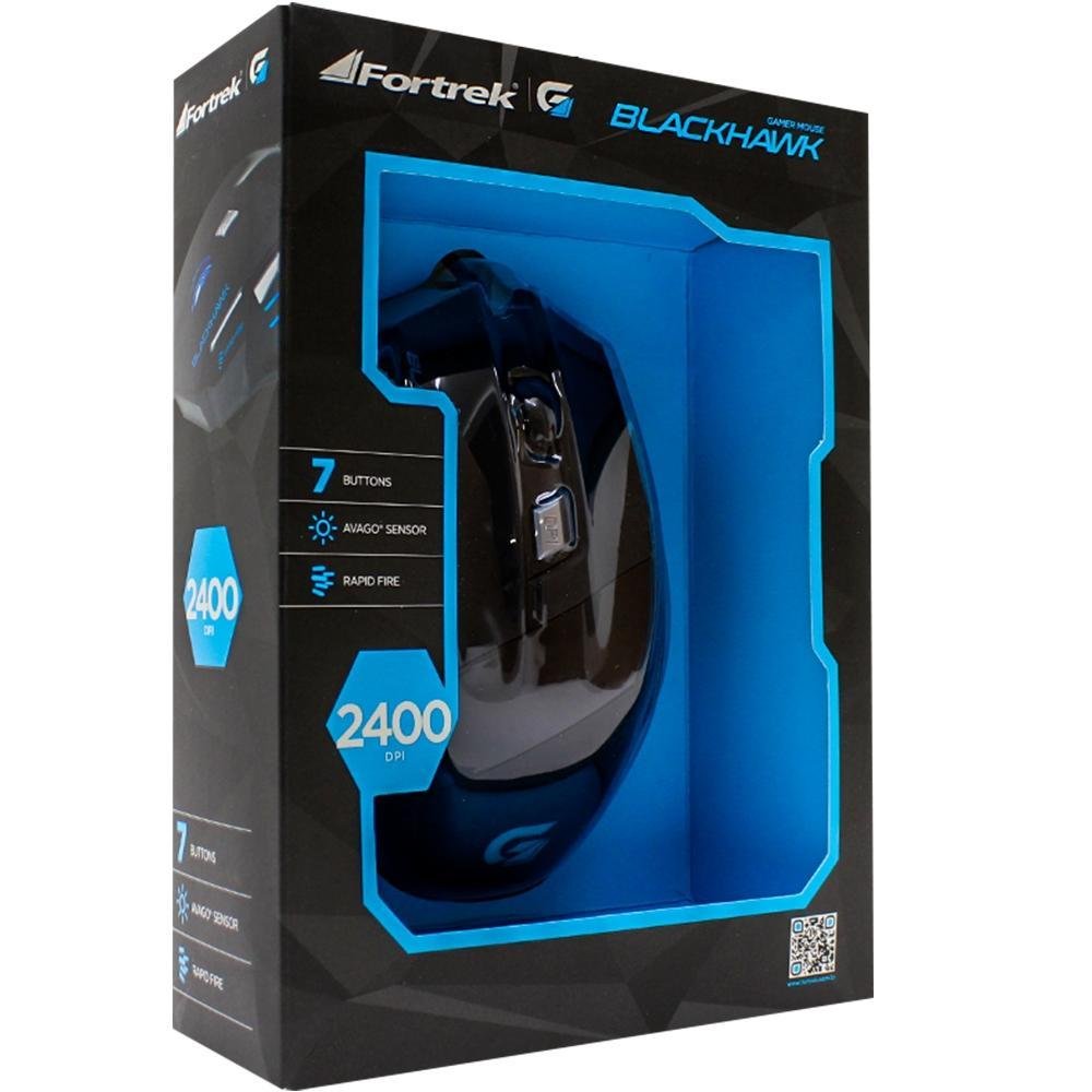 Imagem 5 de 5 do produto Mouse Gamer Fortrek Óptico USB Black Hawk 2400 dpi OM703 52013