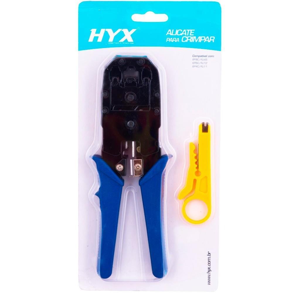 Imagem 4 de 5 do produto Alicate para Crimpar HYX ALC01, RJ11 RJ12 RJ45, com Keystone e Desencapador de Cabos - 51918