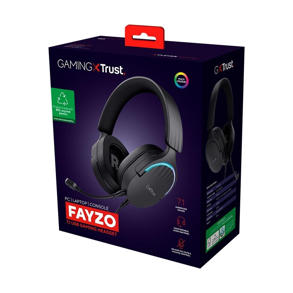 Headset Gamer GXTrust 490 Fayzo 7.1 Surround, RGB, Cancelamento de Ruído, Preto - ( Balão.info - foto 7