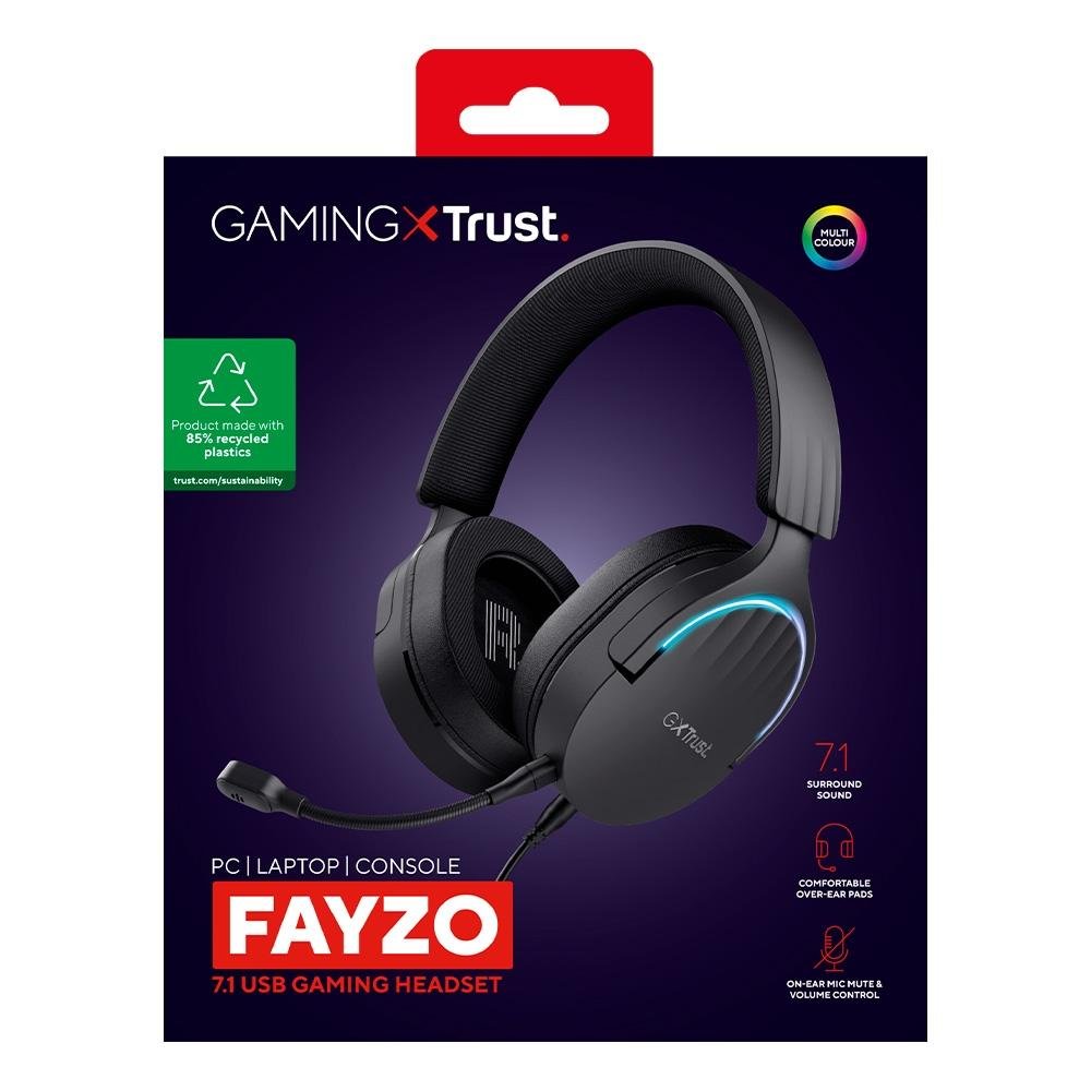 Headset Gamer GXTrust 490 Fayzo 7.1 Surround, RGB, Cancelamento de Ruído, Preto - ( Balão.info - foto 8