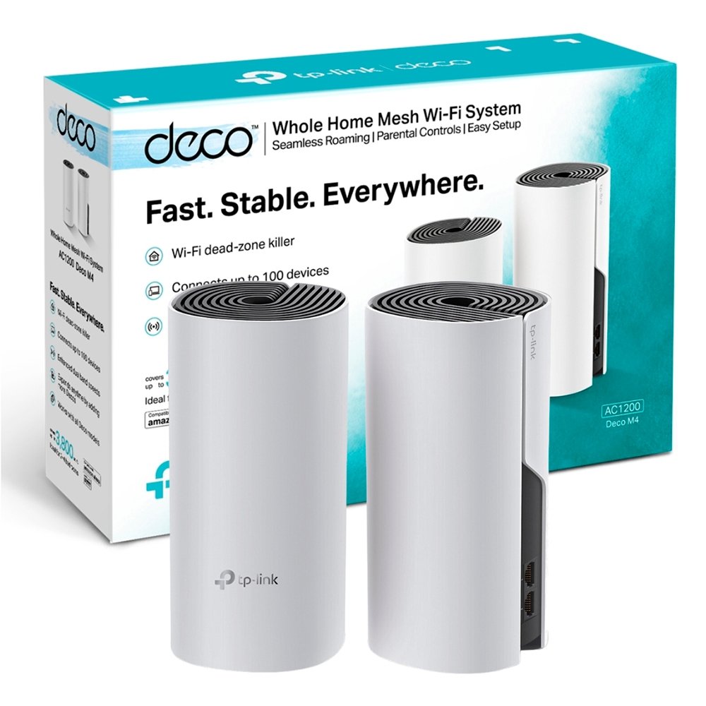Roteador Mesh Tp-Link Deco M4, AC1200, Gigabit, Dual Band, 2 Portas - Deco M4(2-pack)(BR) Roteador Mesh Tp-Link Deco M4, AC1200, Gigabit, Dual Band, 2 Portas - Deco M4(2-pack)(BR)