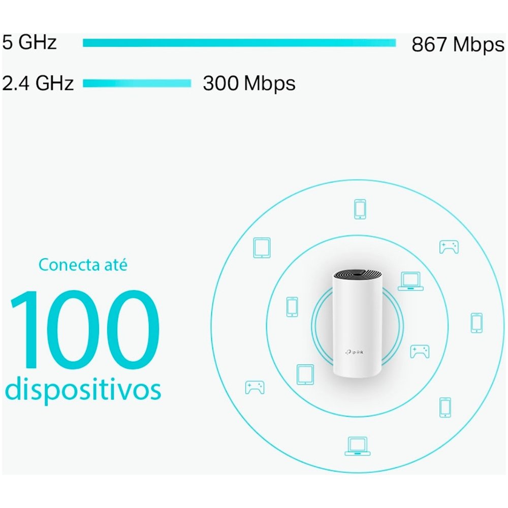 Roteador Mesh Tp-Link Deco M4, AC1200, Gigabit, Dual Band, 2 Portas - Deco M4(2-pack)(BR) Roteador Mesh Tp-Link Deco M4, AC1200, Gigabit, Dual Band, 2 Portas - Deco M4(2-pack)(BR)