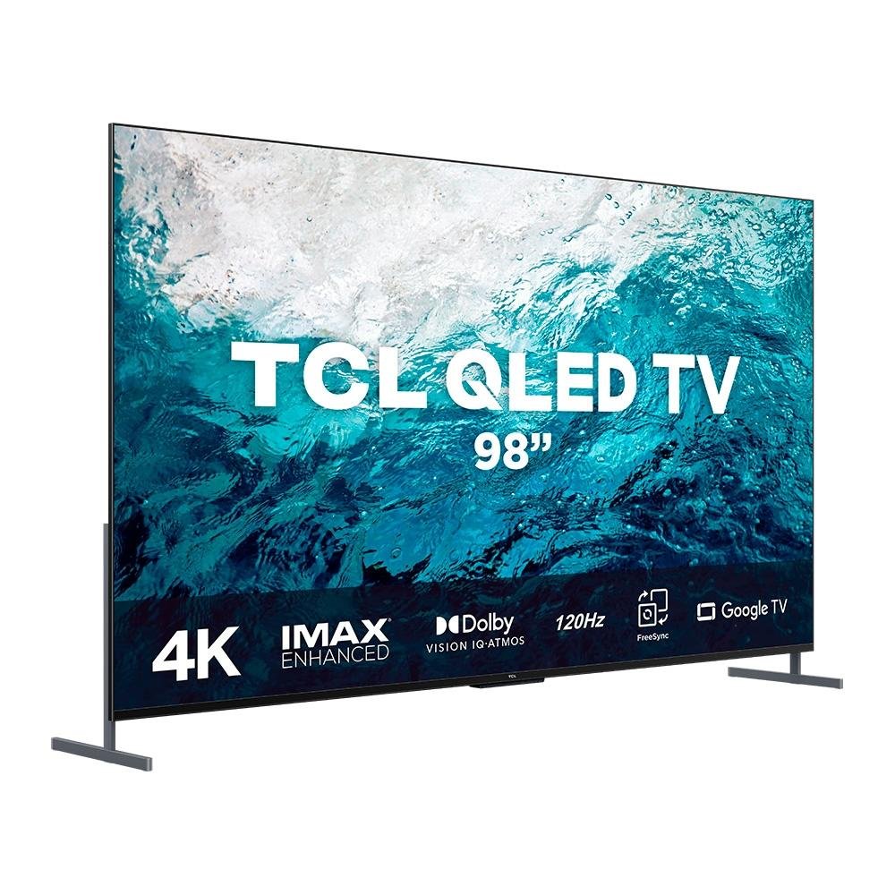 Imagem 2 de 6 do produto Smart TV TCL 98 Polegadas QLED 4K UHD, 4 HDMI e 2 USB, Google, Alexa, TV Dolby Atmos, Comando de voz a distancia - 98C735