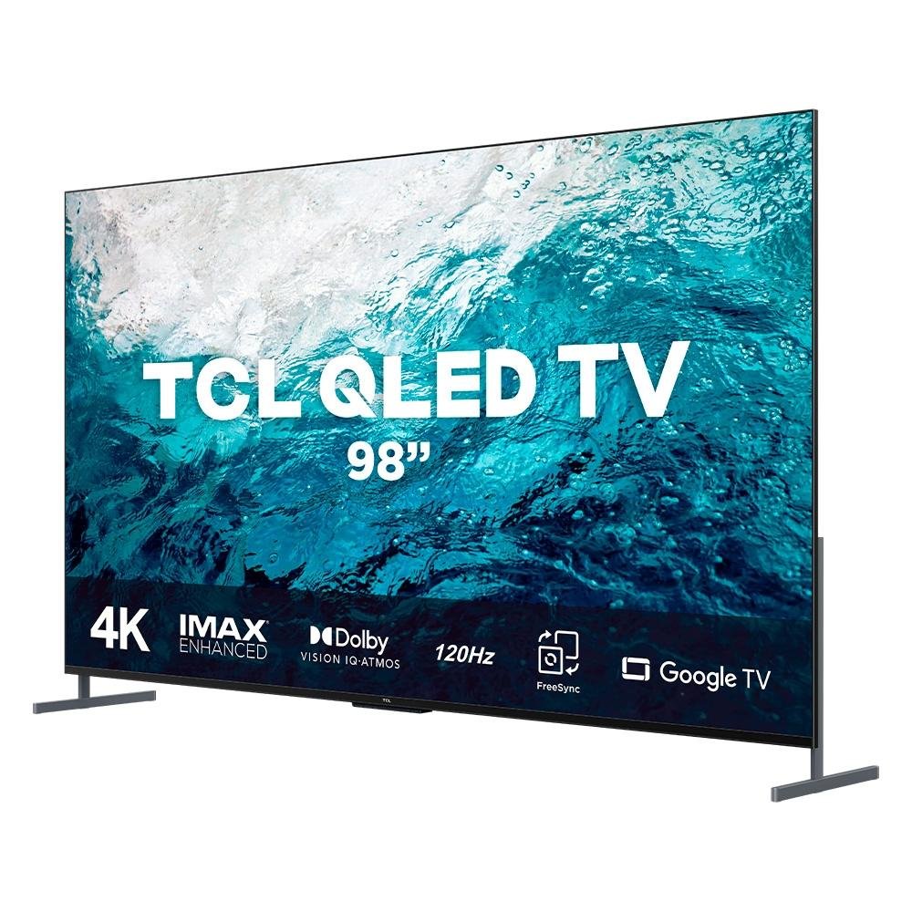Imagem 3 de 6 do produto Smart TV TCL 98 Polegadas QLED 4K UHD, 4 HDMI e 2 USB, Google, Alexa, TV Dolby Atmos, Comando de voz a distancia - 98C735