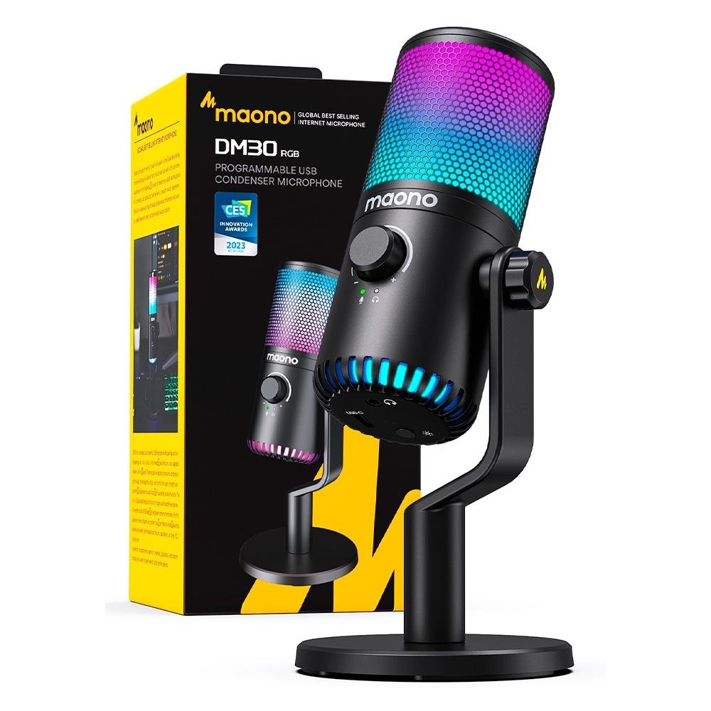 Microfone Condensador Gamer Maono USB, RGB, Programavel - Preto - DM30RGB (BLACK) - view 5