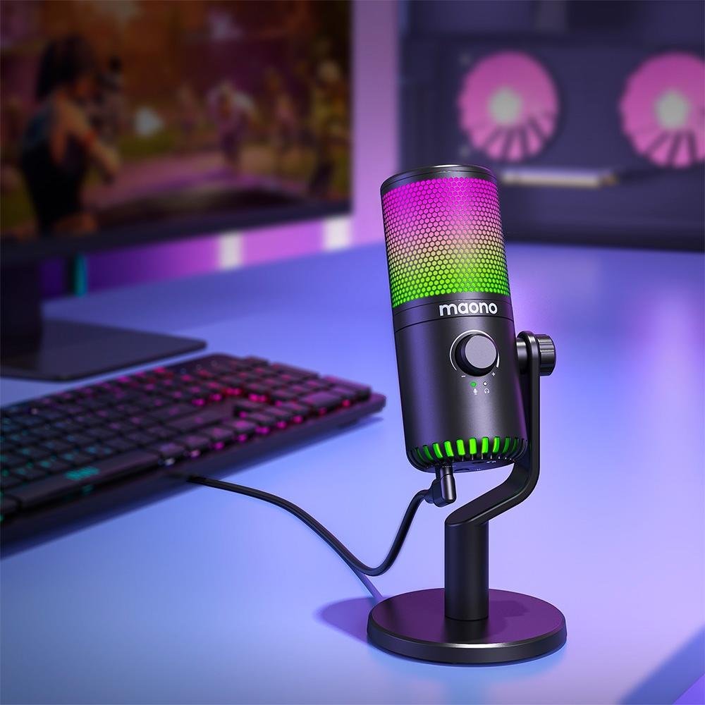 Microfone Condensador Gamer Maono USB, RGB, Programavel - Preto - DM30RGB (BLACK) - view 6