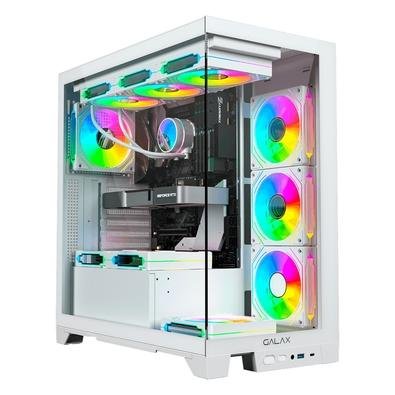 Gabinete Galax Alpha White, Mid Tower, ATX, Frontal de Vidro, Sem FANs, Branco - GLX-ALPHAW-2070