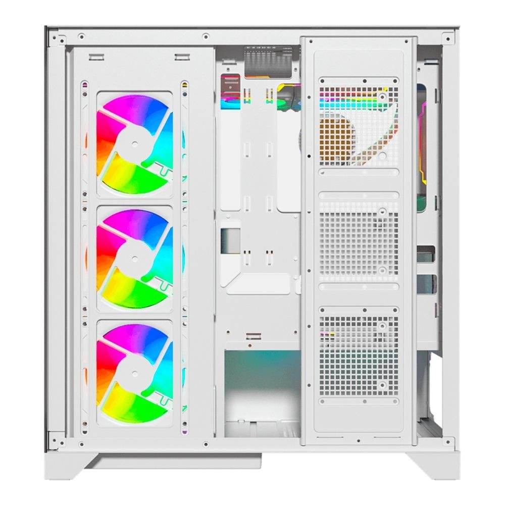 Gabinete ( Balão.info) Alpha White, Mid Tower, ATX, Frontal de Vidro, Sem FANs, Branco - GLX-ALPHAW-2070 - view 4