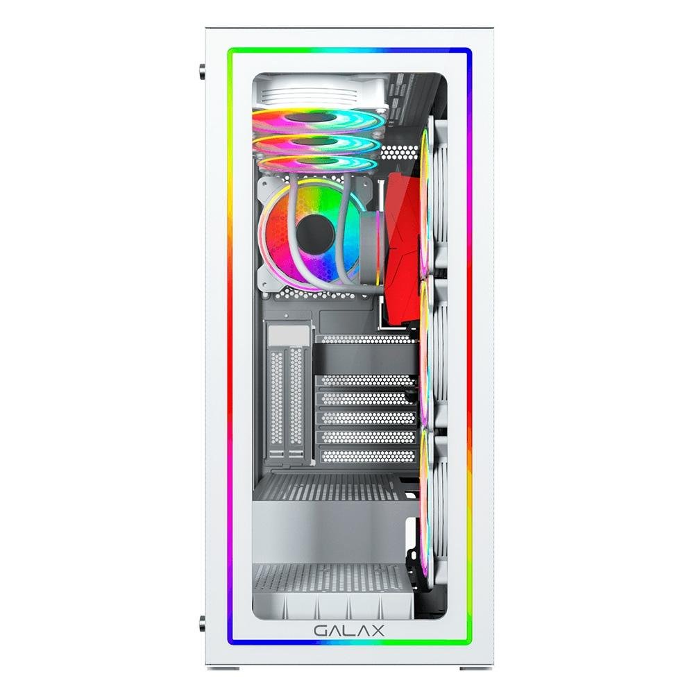 Imagem 2 de 4 do produto Gabinete Galax Omega White, Mid Tower, ATX, Frontal de Vidro, 4x FANs, Branco - GLX-OMEGAW-2068