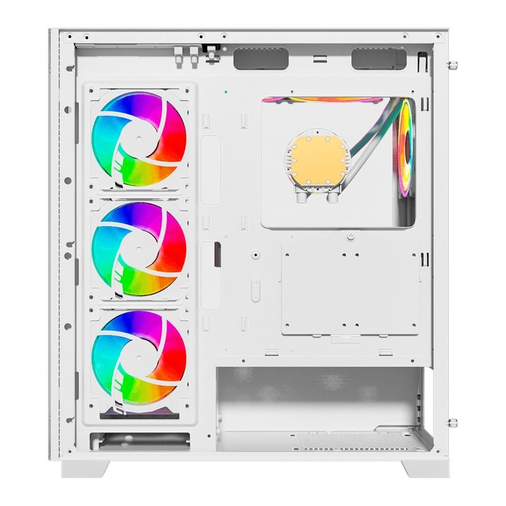 Gabinete ( Balão.info) Omega White, Mid Tower, ATX, Frontal de Vidro, 4x FANs, Branco - GLX-OMEGAW-2068 - view 4