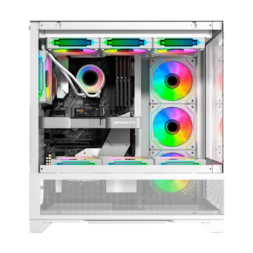 Gabinete ( Balão.info) Centaurus White, Mid Tower, ATX, Frontal de Vidro, Sem FANs, Branco - GLX-CENTAURUSW-2066 - view 3