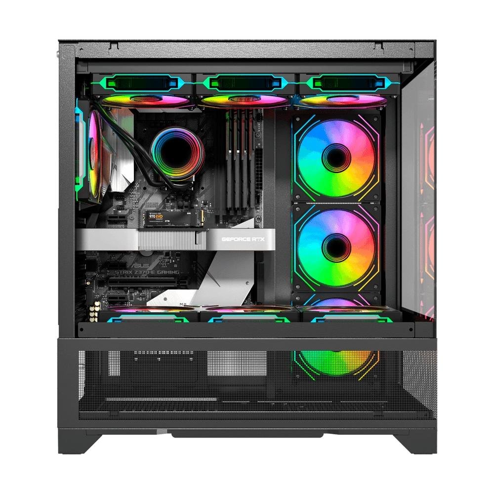 Imagem 3 de 5 do produto Gabinete Galax Centaurus Black, Mid Tower, ATX, Frontal de Vidro, Sem FANs, Preto - GLX-CENTAURUS-2065
