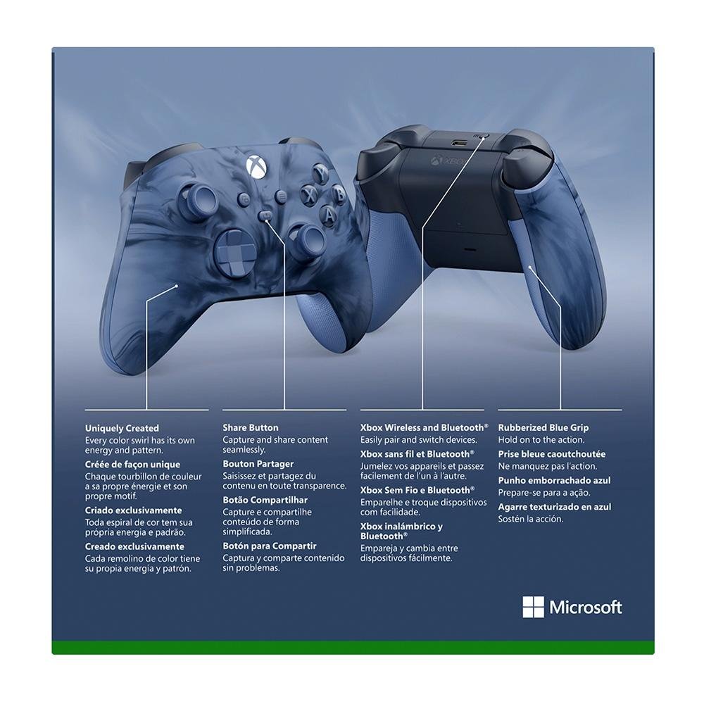 Controle Sem Fio Xbox Microsoft Stormcloud Vapor, Azul - QAU-00129 Controle Sem Fio Xbox Microsoft Stormcloud Vapor, Azul - QAU-00129