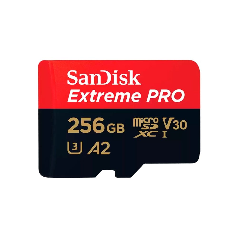 Cartão Micro SD SanDisk Extreme Pro 256GB, UHS-I, Com Adaptador 200MB/s Leitura e 140MB/s Gravação - SDSQXCD-256G-GN6MA