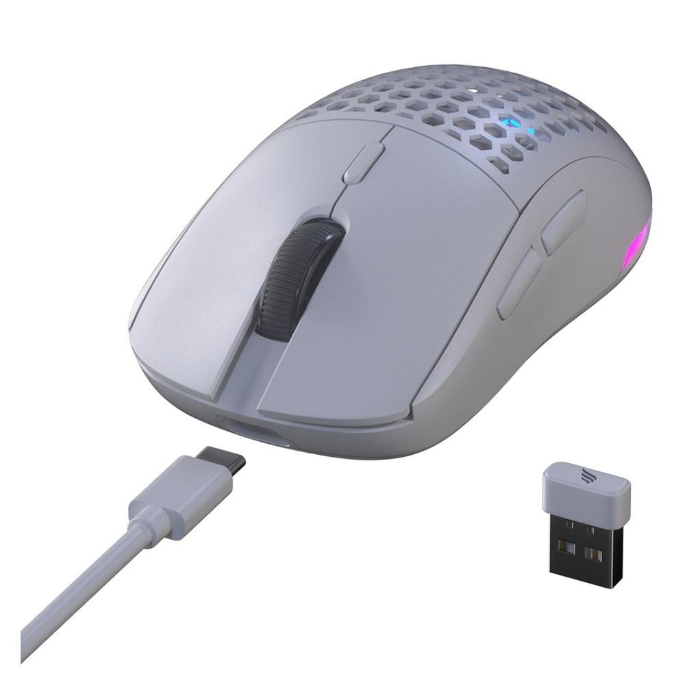 Mouse Sem Fio Gamer Fallen Pantera PRO Wireless, ( Balão.info) DPI, RGB, 68,70g, Branco - MO-FN-PA-PRO-WL-BR - foto 3