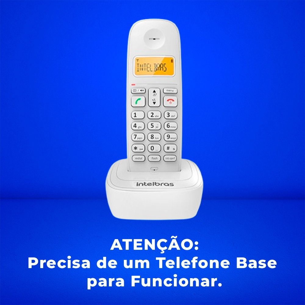 Ramal Adicional Para Telefone Intelbras TS 7510, Sem Fio, com Identificador de Chamadas, Não Pertube, Tela Iluminada, Branco - 4120040 Ramal Adicional Para Telefone Intelbras TS 7510, Sem Fio, com Identificador de Chamadas, Não Pertube, Tela Iluminada, Branco - 4120040