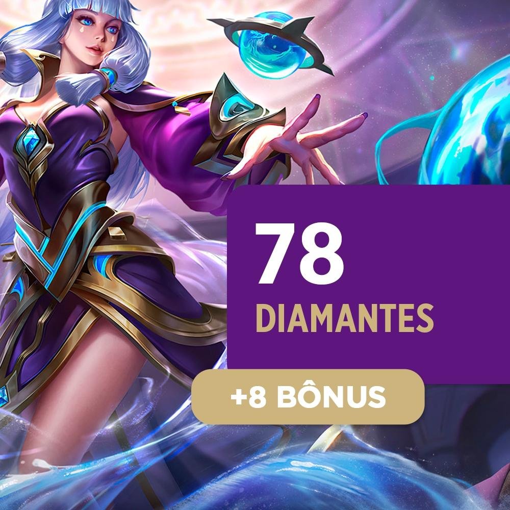 Mobile Legends - 78 Diamantes + 8 Bônus