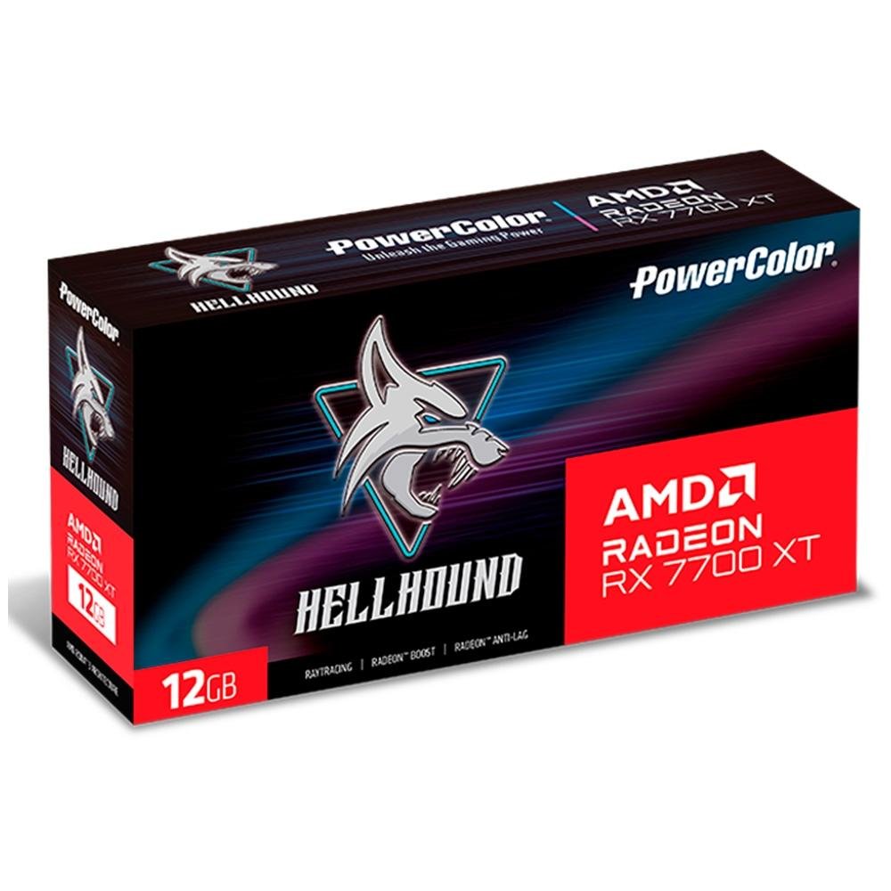 Imagem 9 de 9 do produto Placa de Vídeo RX 7700 XT Hellhound PowerColor AMD Radeon, 12GB GDDR6, Ray Tracing - RX7700XT 12G-L/OC