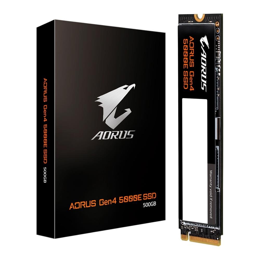 SSD Gigabyte AORUS Gen4 5000E, 500GB, PCI Express 4.0x4, NVMe 1.4, Leitura:5000MB/s e Gravação:3800MB/s, Preto - AG450E500G-G SSD Gigabyte AORUS Gen4 5000E, 500GB, PCI Express 4.0x4, NVMe 1.4, Leitura:5000MB/s e Gravação:3800MB/s, Preto - AG450E500G-G