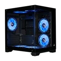 Gabinete Gamer Rise Mode Galaxy Glass M Mini   Painel Lateral em Vidro Temperado Ostente seus componentes internos com o painel lateral em vidro tempe