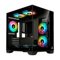 Gabinete Gamer Rise Mode Galaxy Glass M Mini, M-ATX, Lateral e Frontal em Vidro Temperado, Sem FANs, Preto - RM-GA-GGMN-FB
