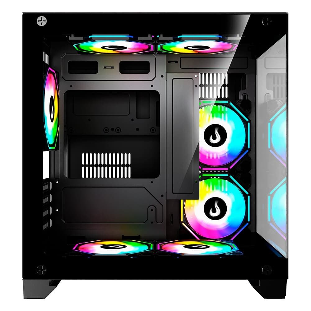 Gabinete Gamer Rise Mode Galaxy Glass M Mini, M-ATX, Lateral e Frontal em Vidro Temperado, Sem FANs, Preto - RM-GA-GGMN-FB - view 3