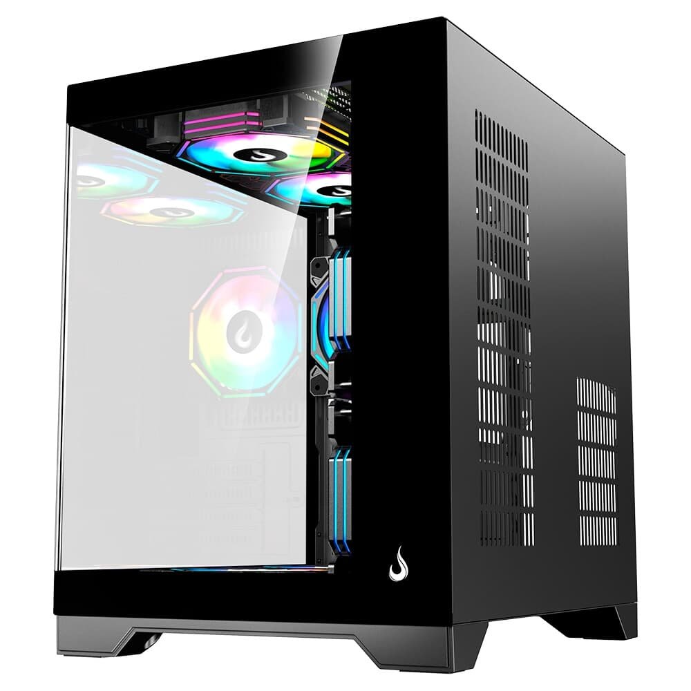Gabinete Gamer Rise Mode Galaxy Glass M Mini, M-ATX, Lateral e Frontal em Vidro Temperado, Sem FANs, Preto - RM-GA-GGMN-FB - view 5