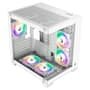 Gabinete Gamer Rise Mode Galaxy Glass M Mini, M-ATX, Lateral e Frontal em Vidro Temperado, Sem FANs, Branco - RM-GA-GGMN-FW