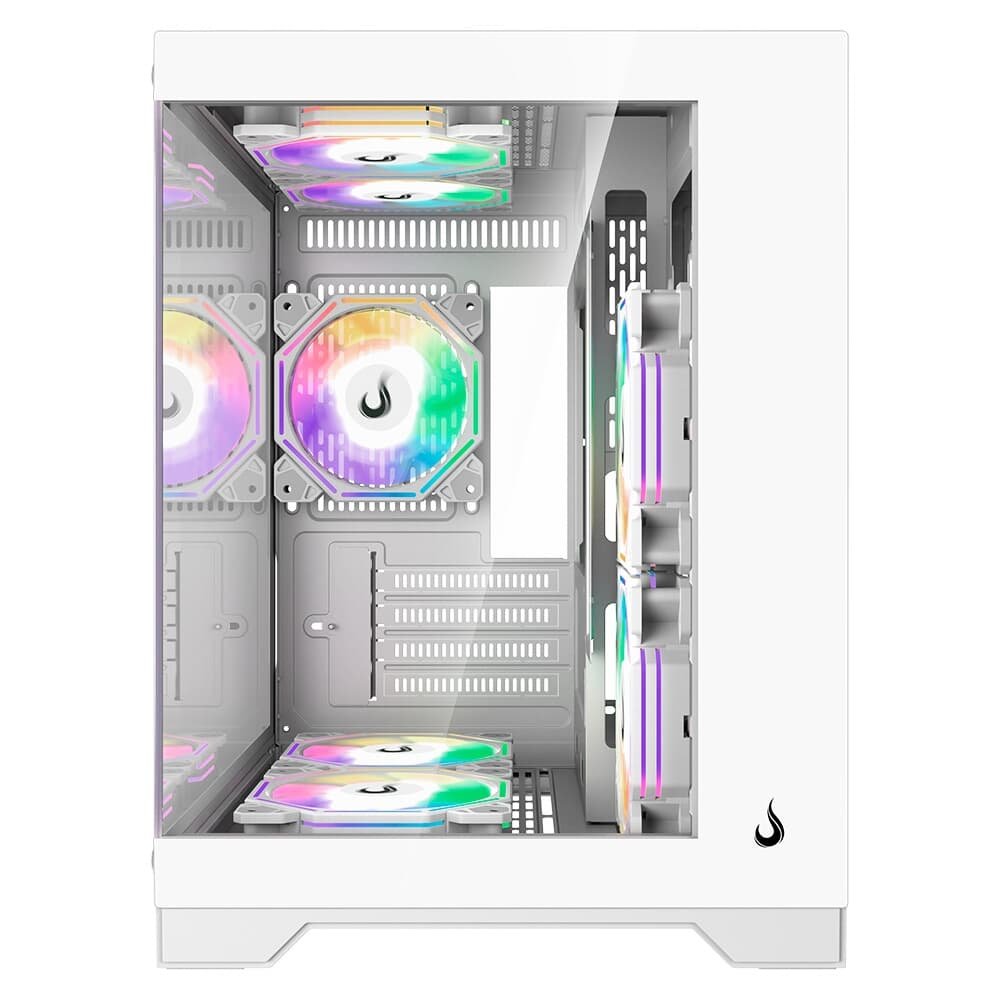 Gabinete Gamer Rise Mode Galaxy Glass M Mini, M-ATX, Lateral e Frontal em Vidro Temperado, Sem FANs, Branco - RM-GA-GGMN-FW - view 4