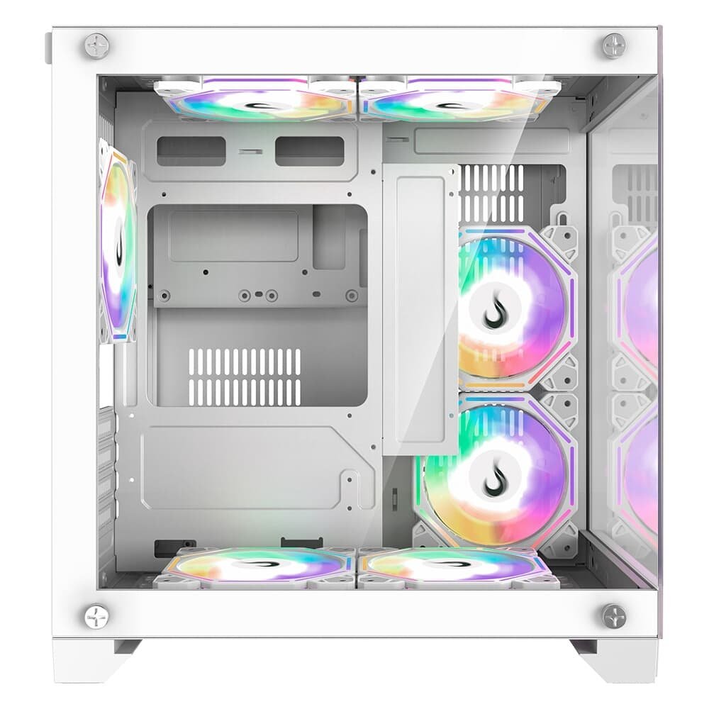 Gabinete Gamer Rise Mode Galaxy Glass M Mini, M-ATX, Lateral e Frontal em Vidro Temperado, Sem FANs, Branco - RM-GA-GGMN-FW - view 5