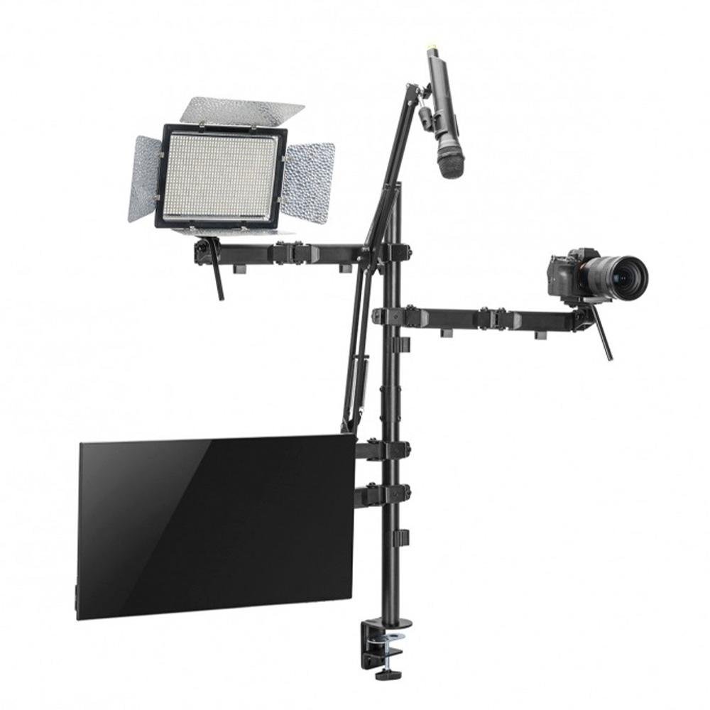 Imagem 2 de 6 do produto Suporte 4 em 1 Estudio Setup Pcyes, para Monitor de 17 a 32, para Fixação de Luzes, Câmeras, Tablet - SE-MDS1041