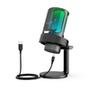 Microfone Gamer Fifine A8 Ampligame RGB, USB, PC PS4 PS5, com Suporte, Preto - A8