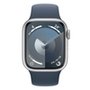 Apple Watch Series 9 41mm GPS Caixa Prateada de Alumínio, Pulseira Esportiva Azul-tempestade, Tamanho M/G, Neutro em Carbono - MR913BZ/A