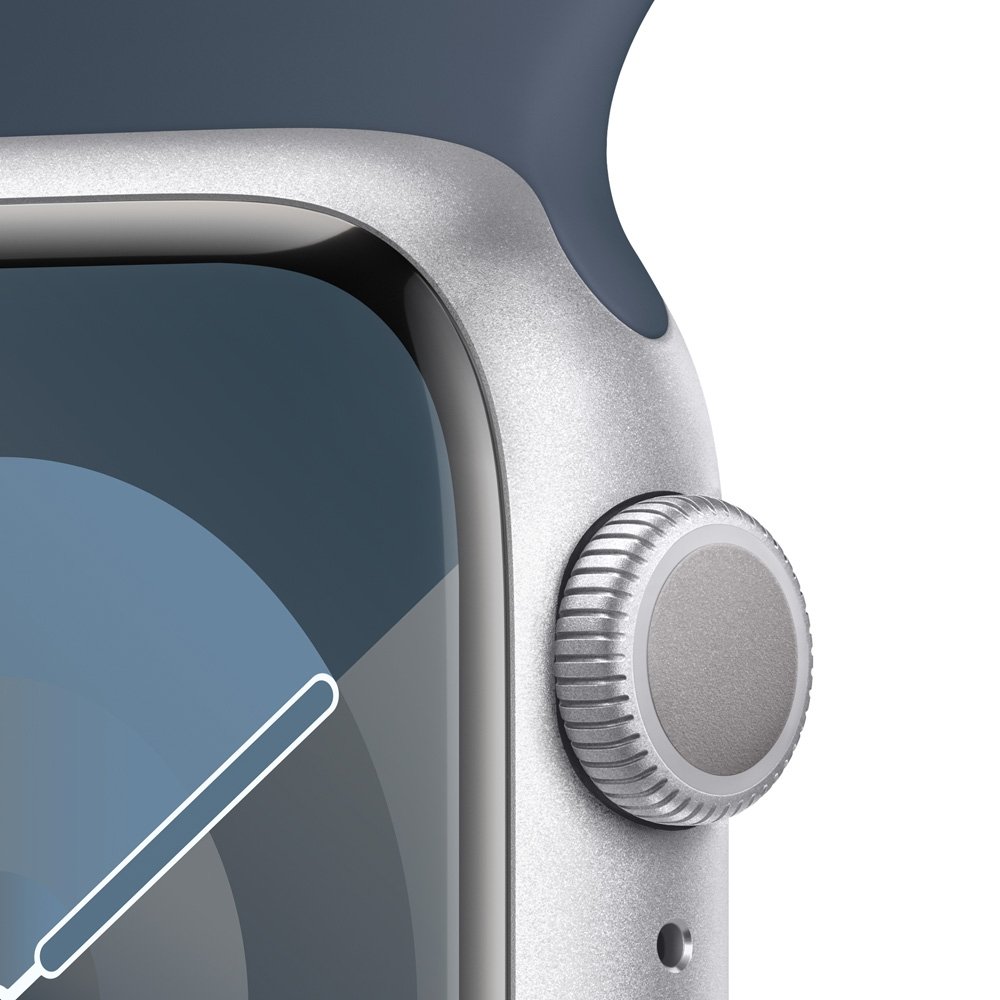 Apple Watch Series 9 41mm GPS Caixa Prateada de Alumínio, Pulseira Esportiva Azul-tempestade, Tamanho M/G, Neutro em Carbono - MR913BZ/A Apple Watch Series 9 41mm GPS Caixa Prateada de Alumínio, Pulseira Esportiva Azul-tempestade, Tamanho M/G, Neutro em Carbono - MR913BZ/A