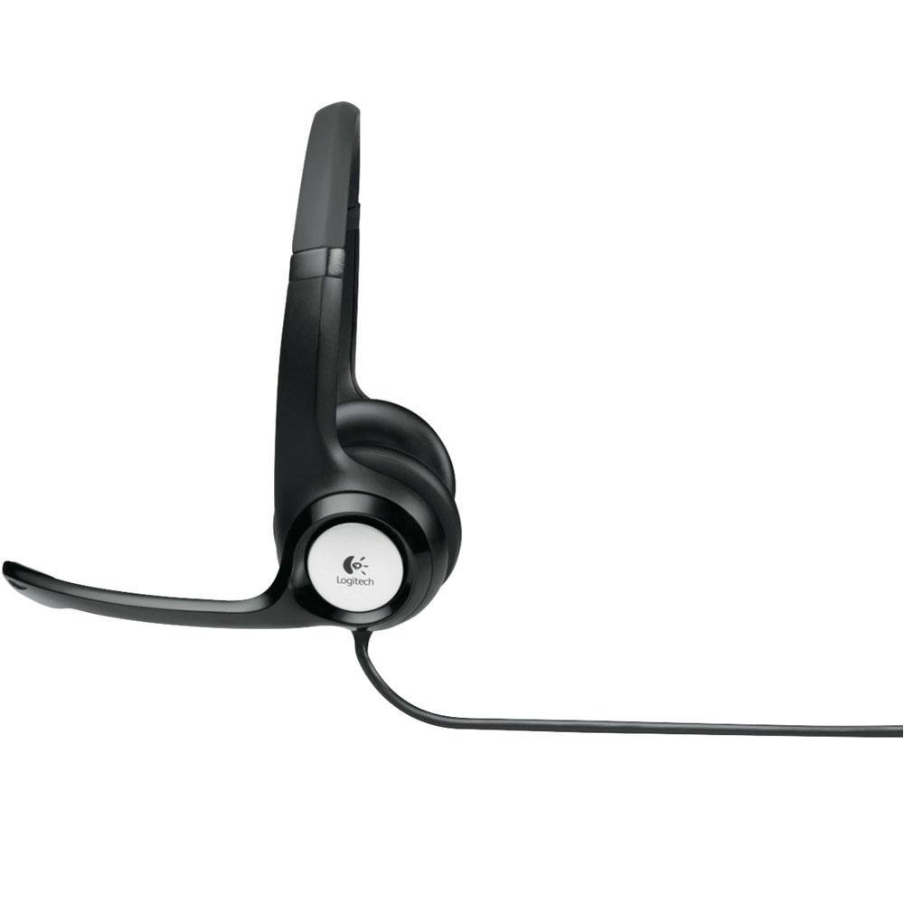 Imagem 4 de 5 do produto Headset Logitech H390 Áudio Digital em Couro USB Preto e Prata - 981-000014