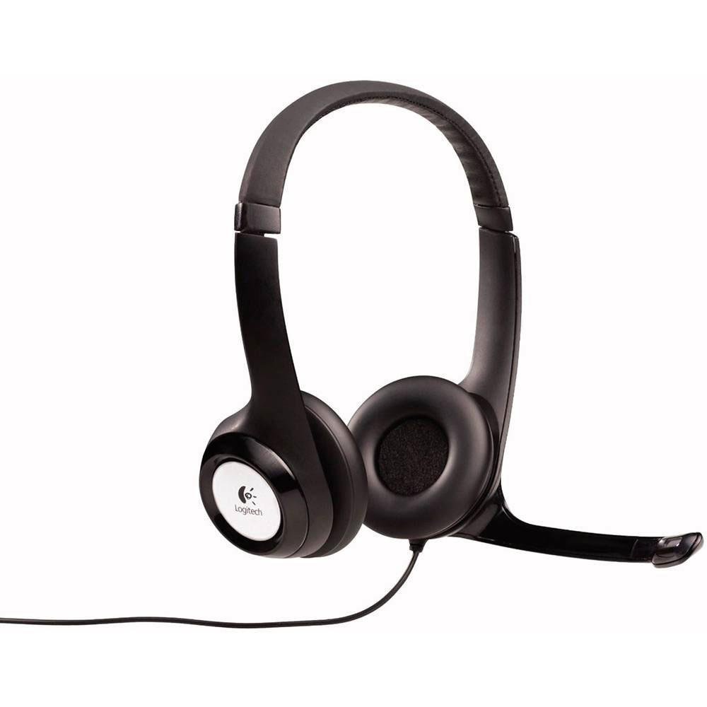 Imagem 5 de 5 do produto Headset Logitech H390 Áudio Digital em Couro USB Preto e Prata - 981-000014