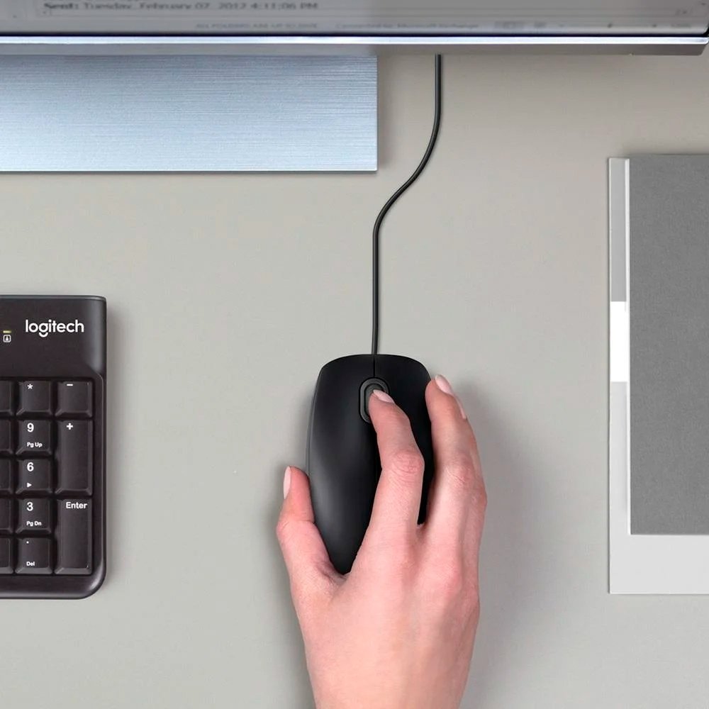 Mouse com fio USB Logitech M90 com Design Ambidestro e Facilidade Plug and Play - 910-004053 - view 6