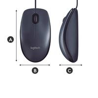 Mouse com fio USB Logitech M90 com Design Ambidestro e Facilidade Plug and Play - 910-004053