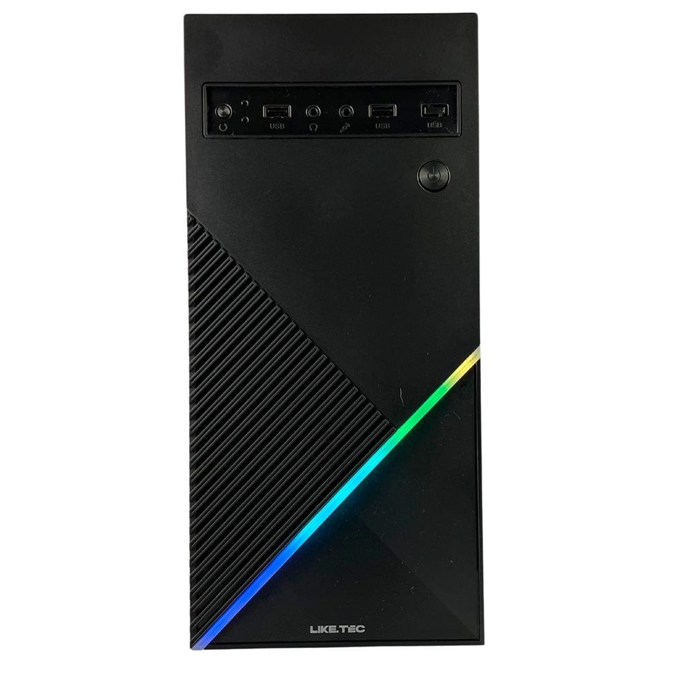 Imagem 8 de 10 do produto Gabinete Gamer Liketec Basic One V2, Mid Tower, RGB, LED, ATX, Lateral em Acrílico, Sem FANs, Preto - LC-MT-ONEV2-2057